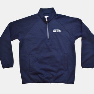 NFL Team Apparel Mens Seattle Seahawks 1/4 Zip Midweight Navy Jacket New XL